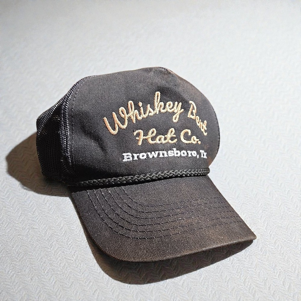 Whiskey Bent‎ Hat Co Trucker Hat Black Brownsboro Texas OSFA Snapback Roper Cap - Picture 10 of 10